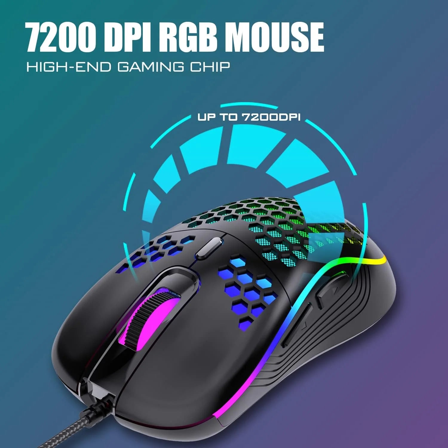Gaming Keyboard and Mouse Combo, Rainbow LED Backlit Multimedia PC Gaming Keyboard, Office Keyboard Colorful Breathing Backlit Gaming Mouse for Working or Primer Gaming, Office Device,Black