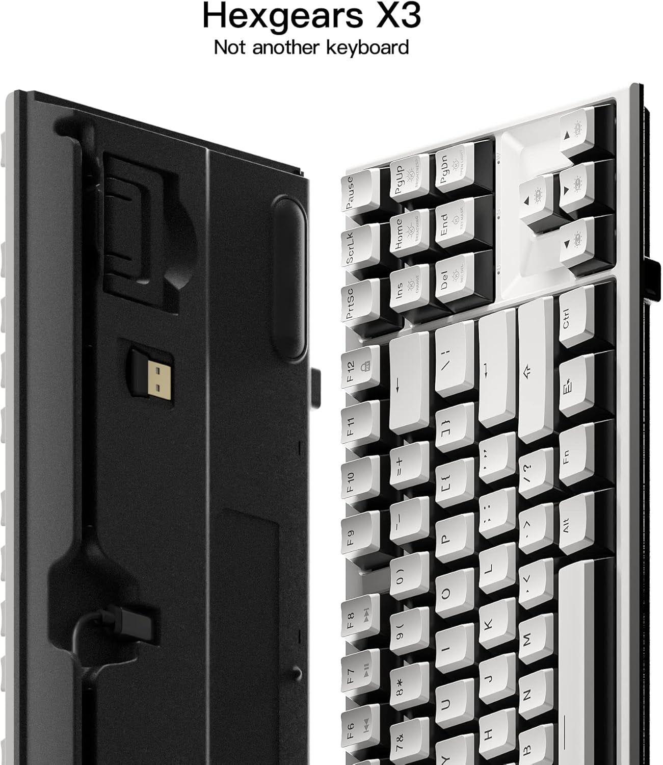X3 Wireless Mechanical Keyboard TKL 87 Keys, Kailh Box 3.0 Blue Switch, Ergonomic, N-Key Rollover, Backlit Gaming Keyboard with Wrist Rest for Pc/Tablet/Ps/Xbox/Mac/Laptop